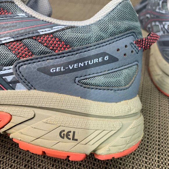 Asics Gel-Venture 6 Womens Size 10 Gray & Orange Running Shoes - Picture 4 of 9